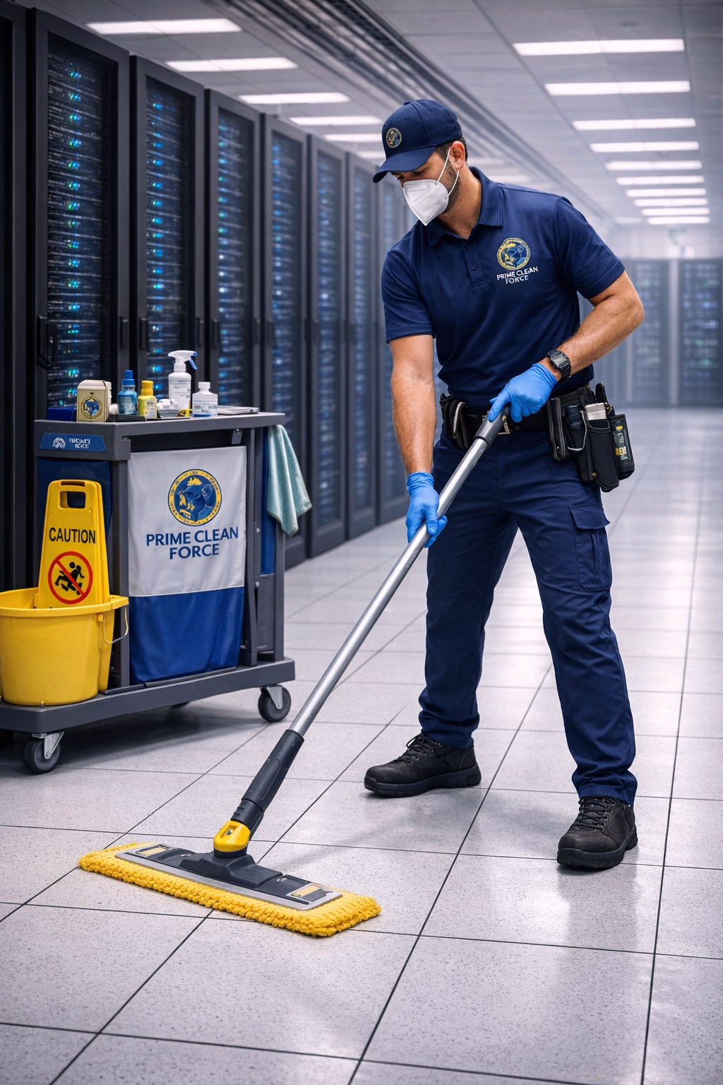 Prime Clean Force data center cleaning protocols with particulate control and ESD safe methods