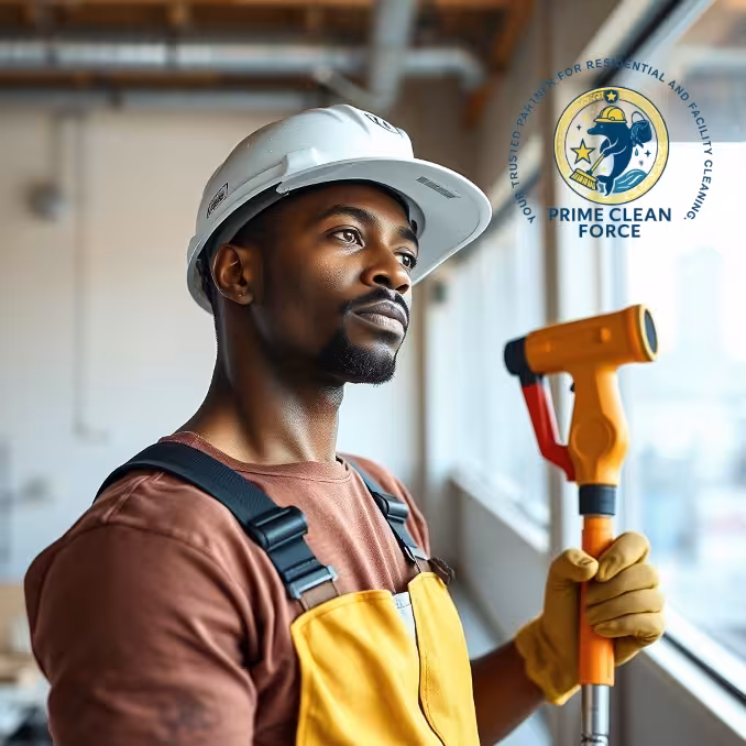 Post-construction deep cleaning at a Sandtown Estates renovation site